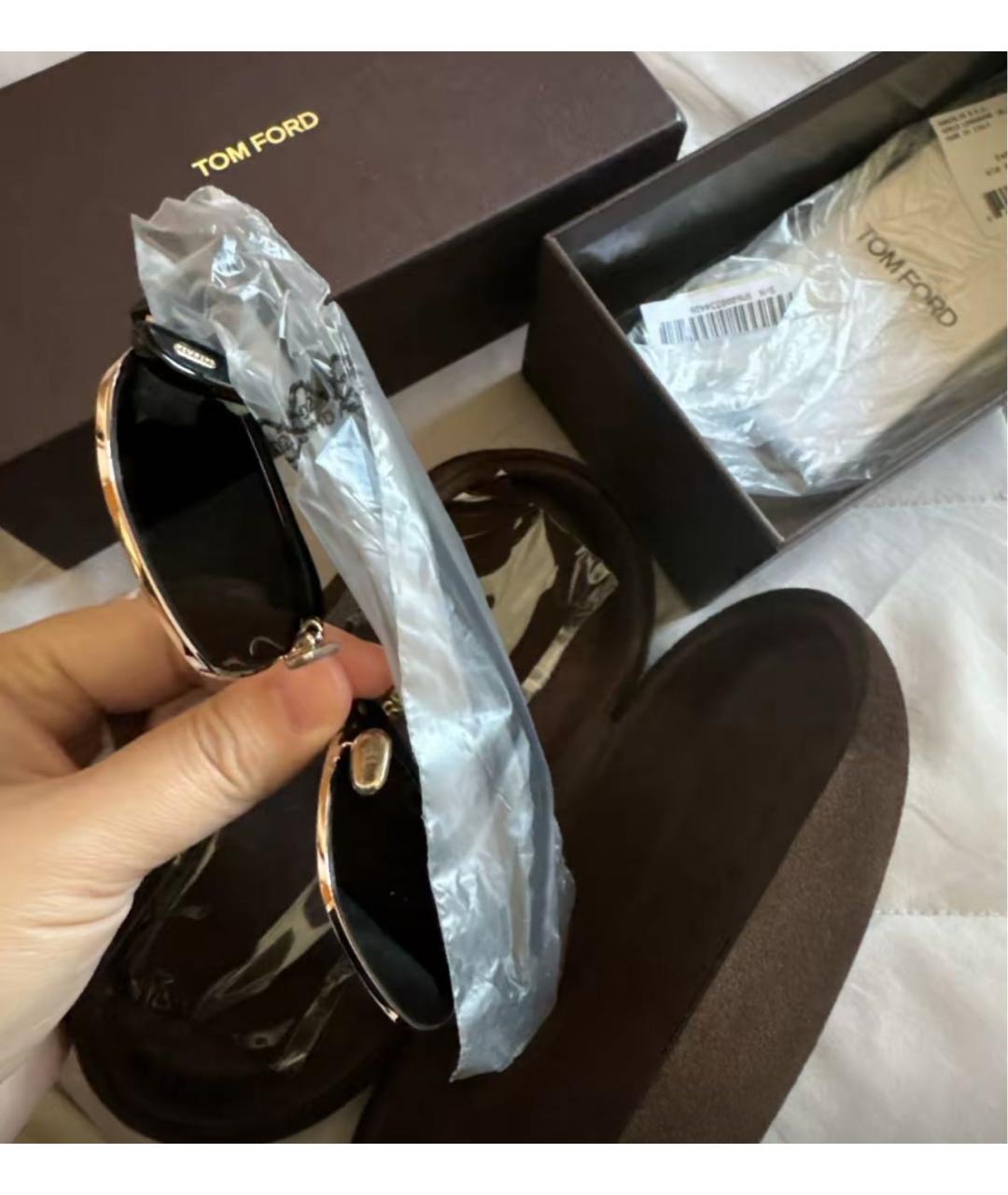 TOM FORD Черные пластиковые солнцезащитные очки, фото 5