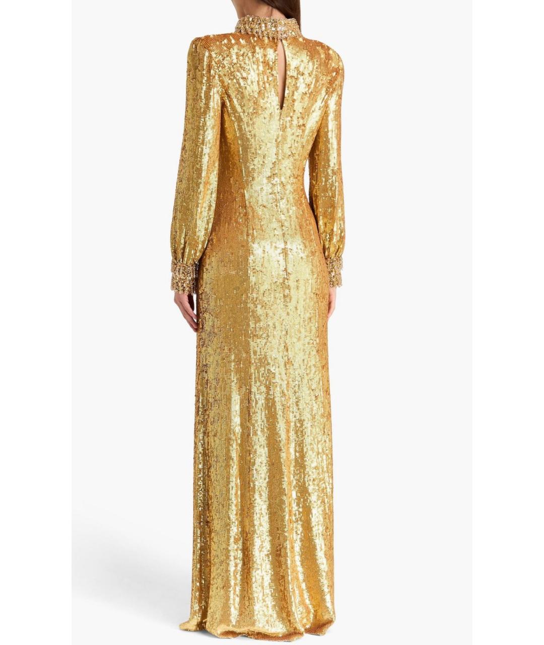 JENNY PACKHAM Золотое вискозное вечернее платье, фото 3