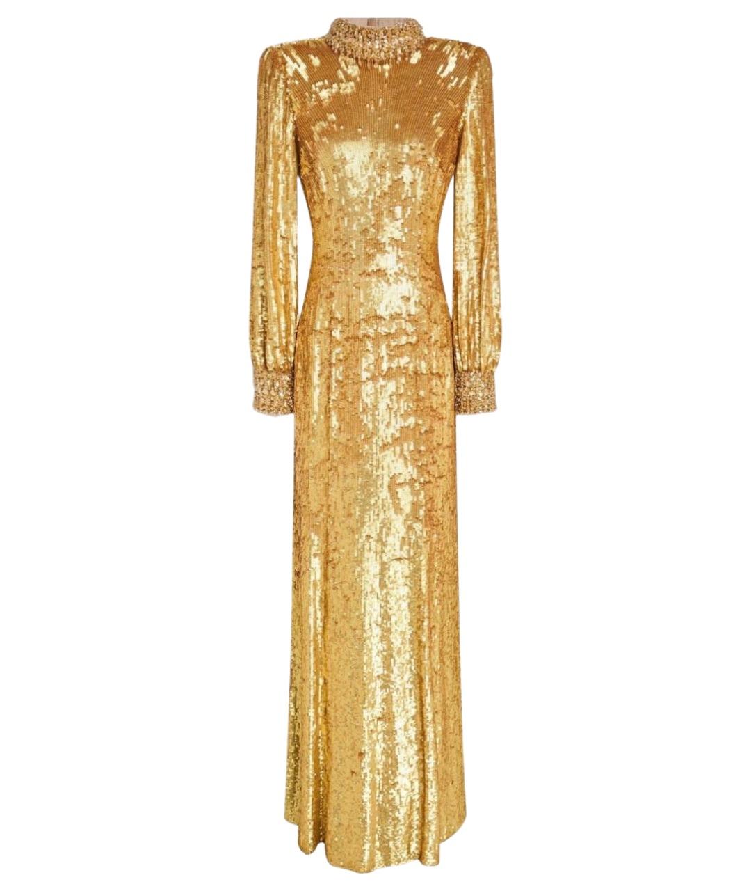 JENNY PACKHAM Золотое вискозное вечернее платье, фото 1