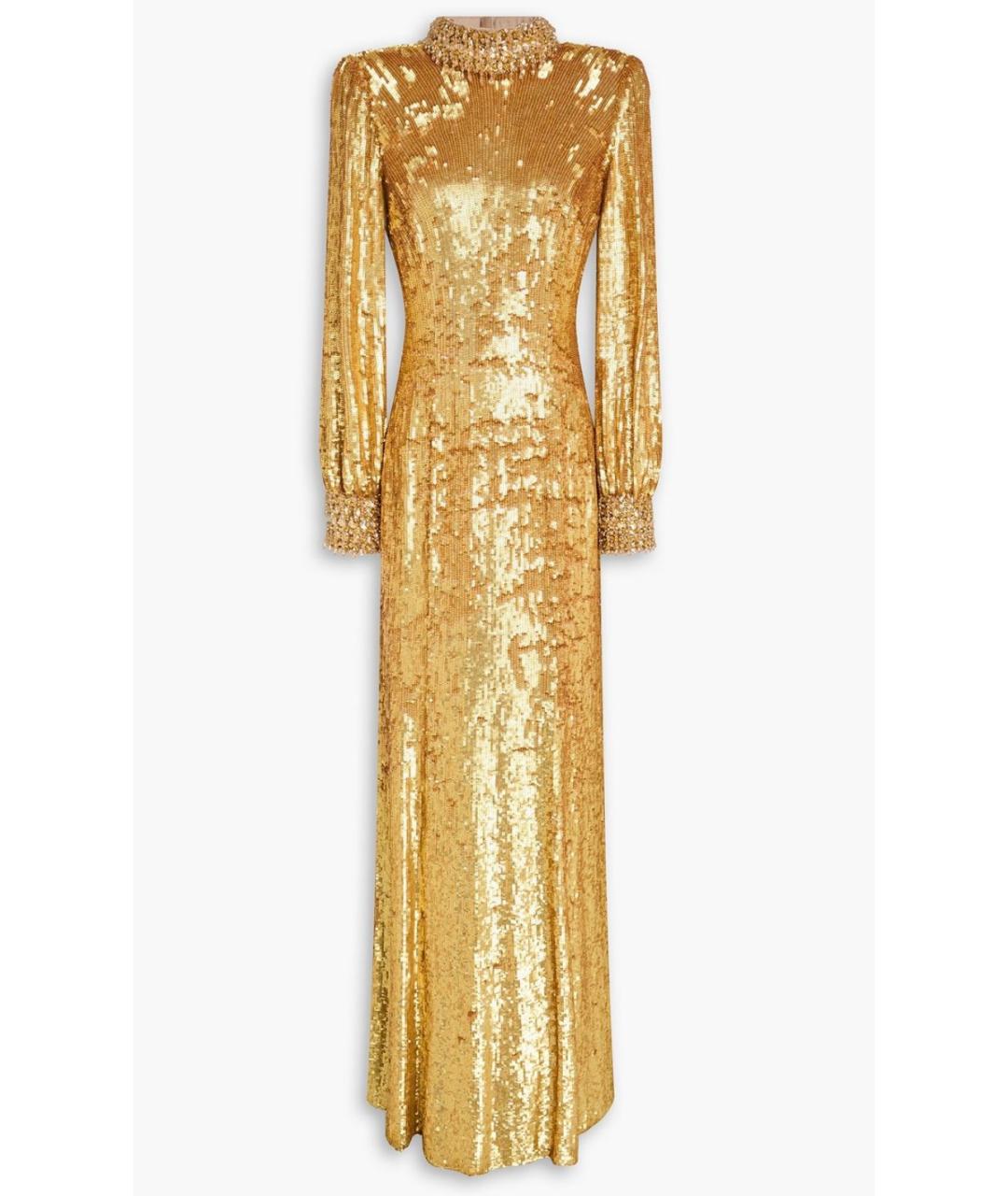 JENNY PACKHAM Золотое вискозное вечернее платье, фото 4