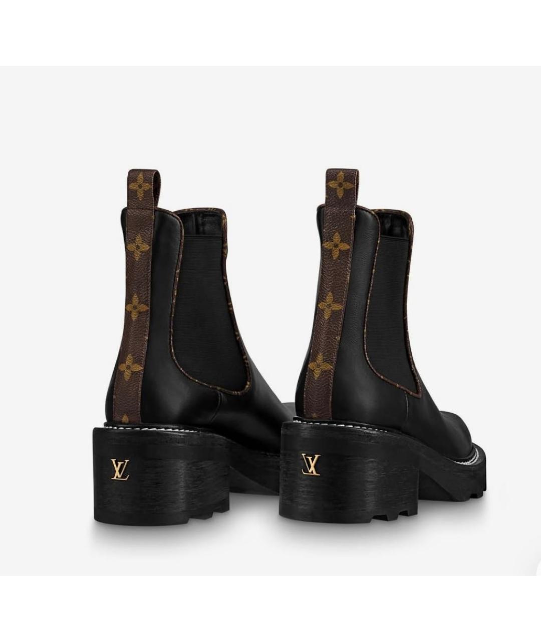 LOUIS VUITTON Черные кожаные ботильоны, фото 5