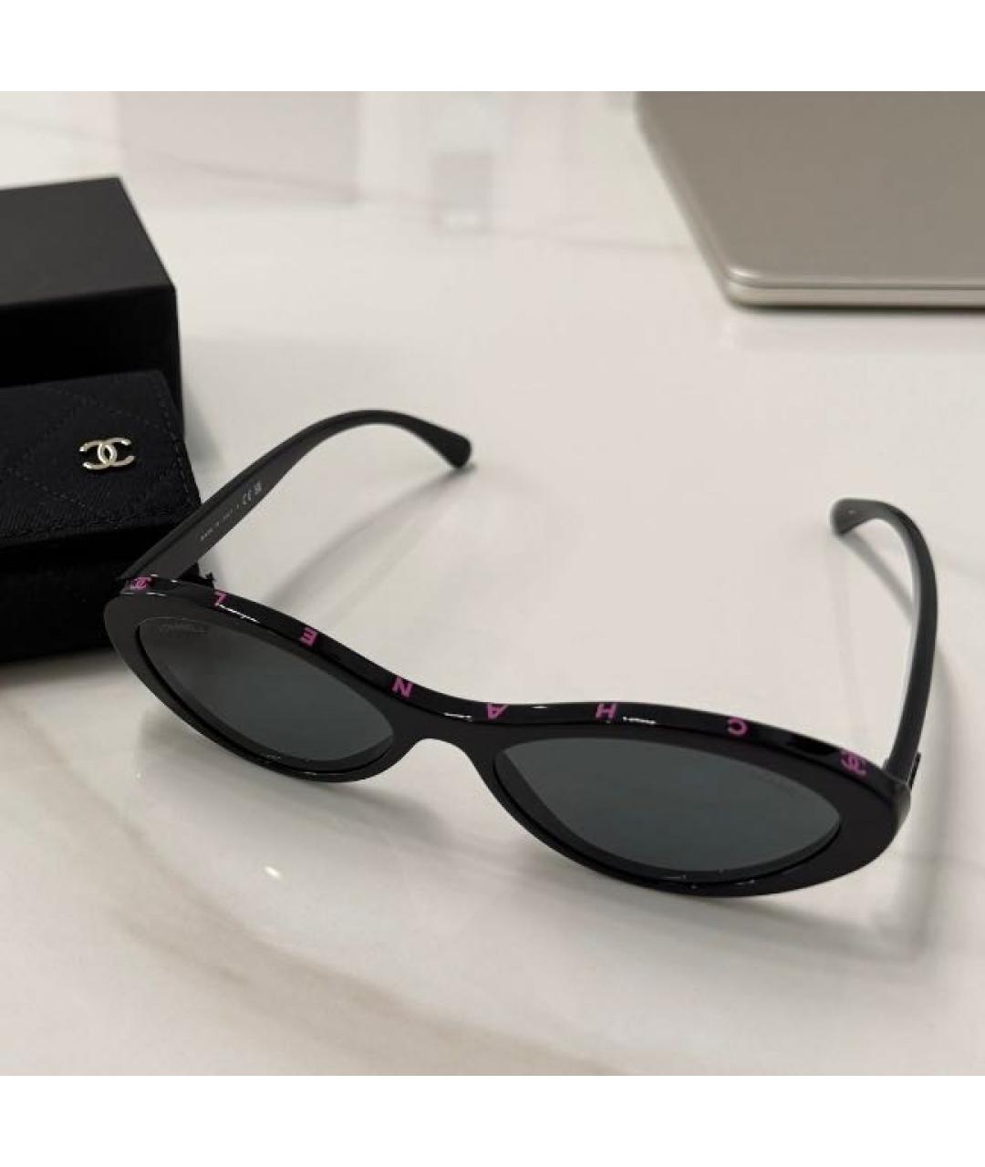 CHANEL Черные пластиковые солнцезащитные очки, фото 5