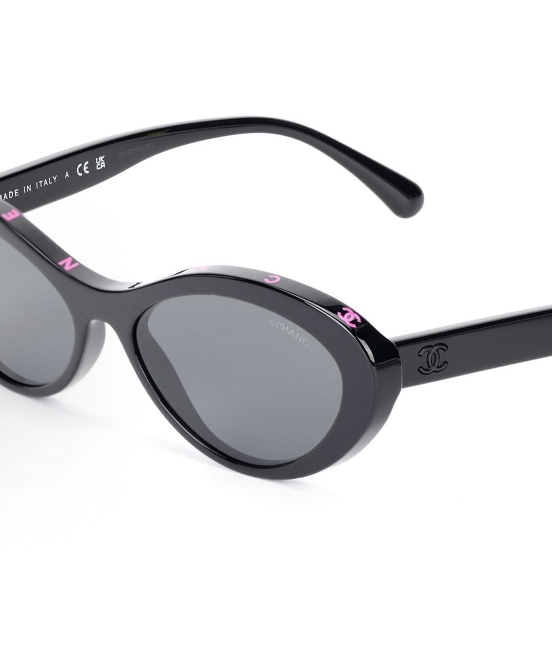 CHANEL Черные пластиковые солнцезащитные очки, фото 4