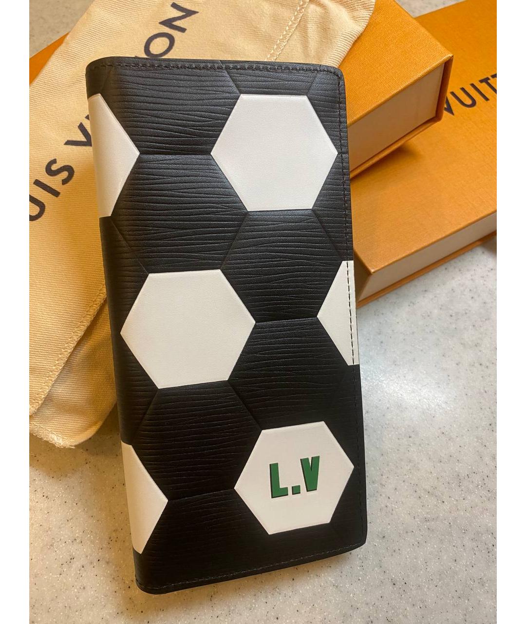 LOUIS VUITTON Черный кожаный кошелек, фото 5