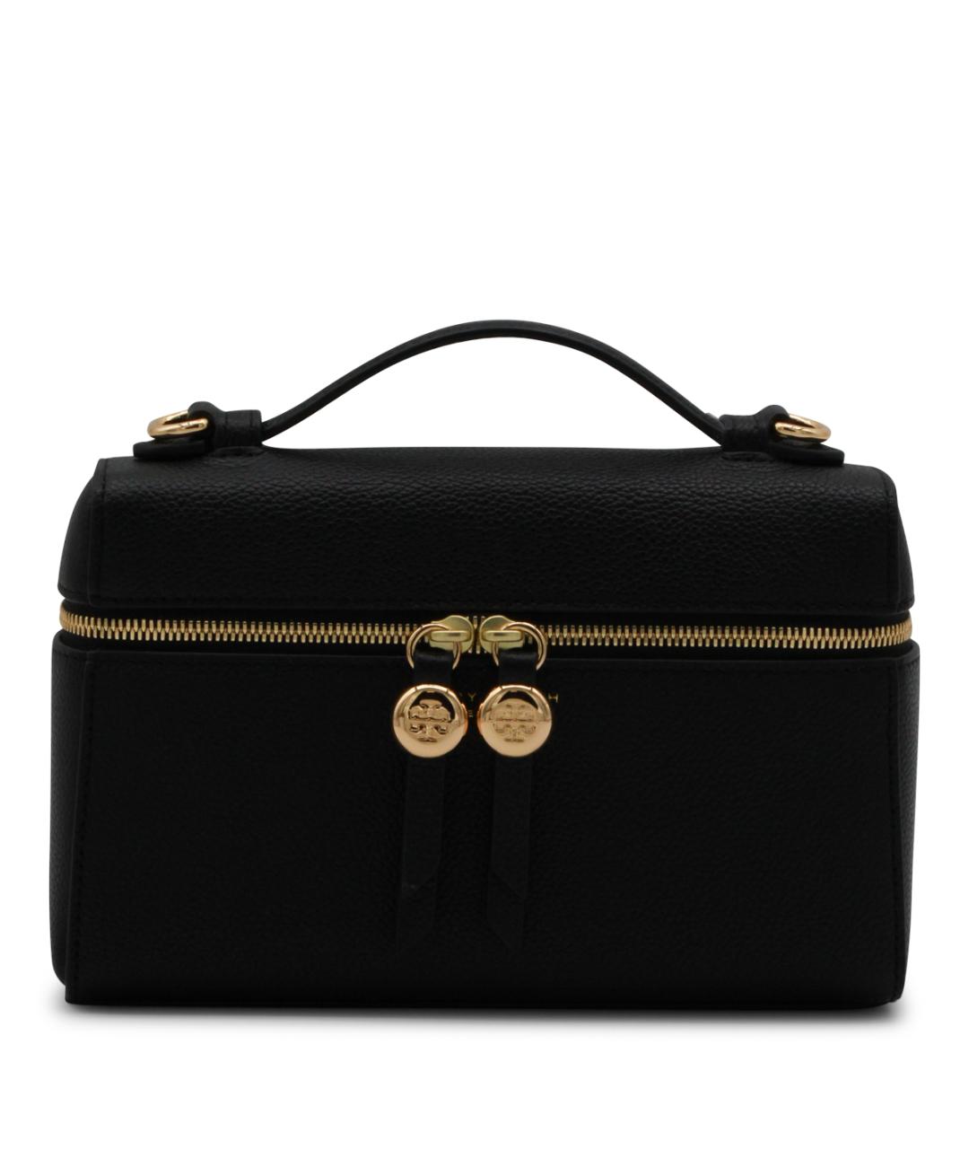 TORY BURCH Черная кожаная сумка с короткими ручками, фото 1