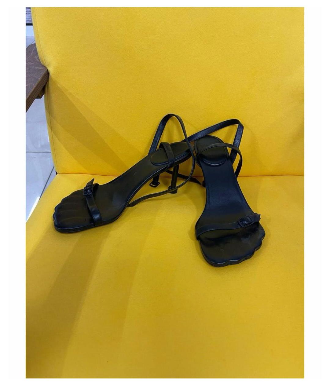 BALENCIAGA Черные кожаные босоножки, фото 6