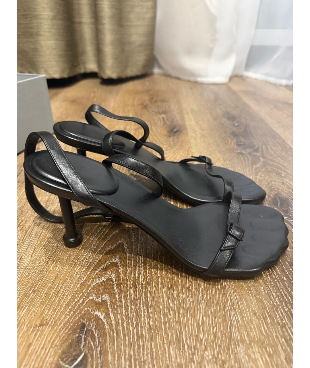 BALENCIAGA Черные кожаные босоножки, фото 8