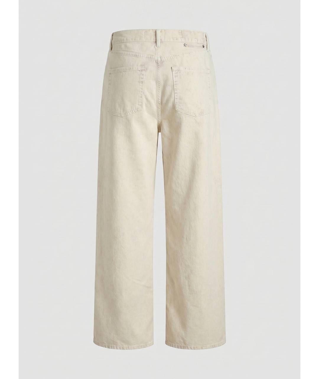 GOLDEN GOOSE DELUXE BRAND Бежевые хлопковые прямые джинсы, фото 2