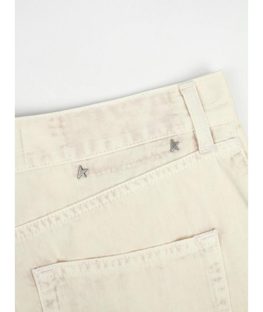 GOLDEN GOOSE DELUXE BRAND Бежевые хлопковые прямые джинсы, фото 3