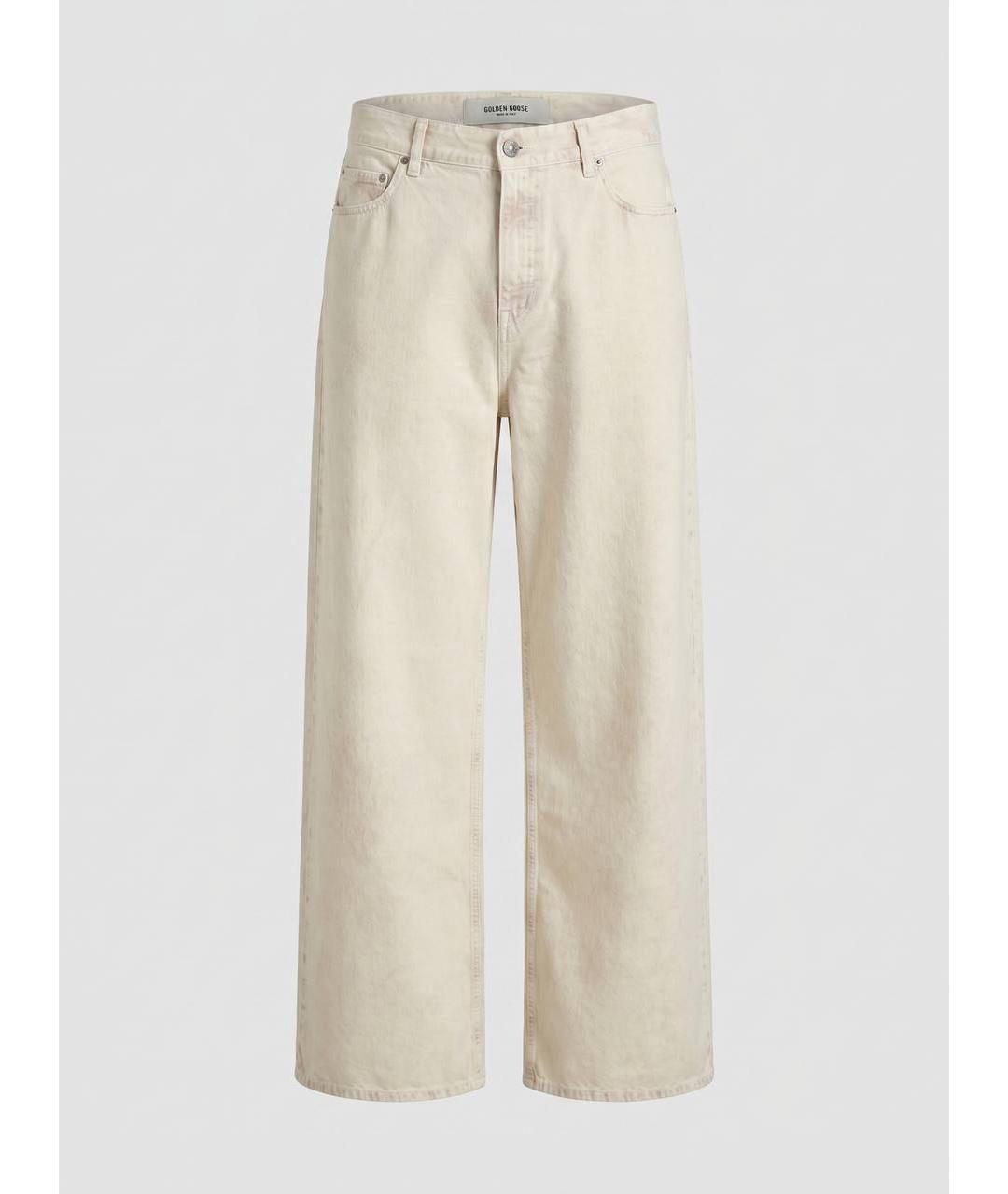 GOLDEN GOOSE DELUXE BRAND Бежевые хлопковые прямые джинсы, фото 9