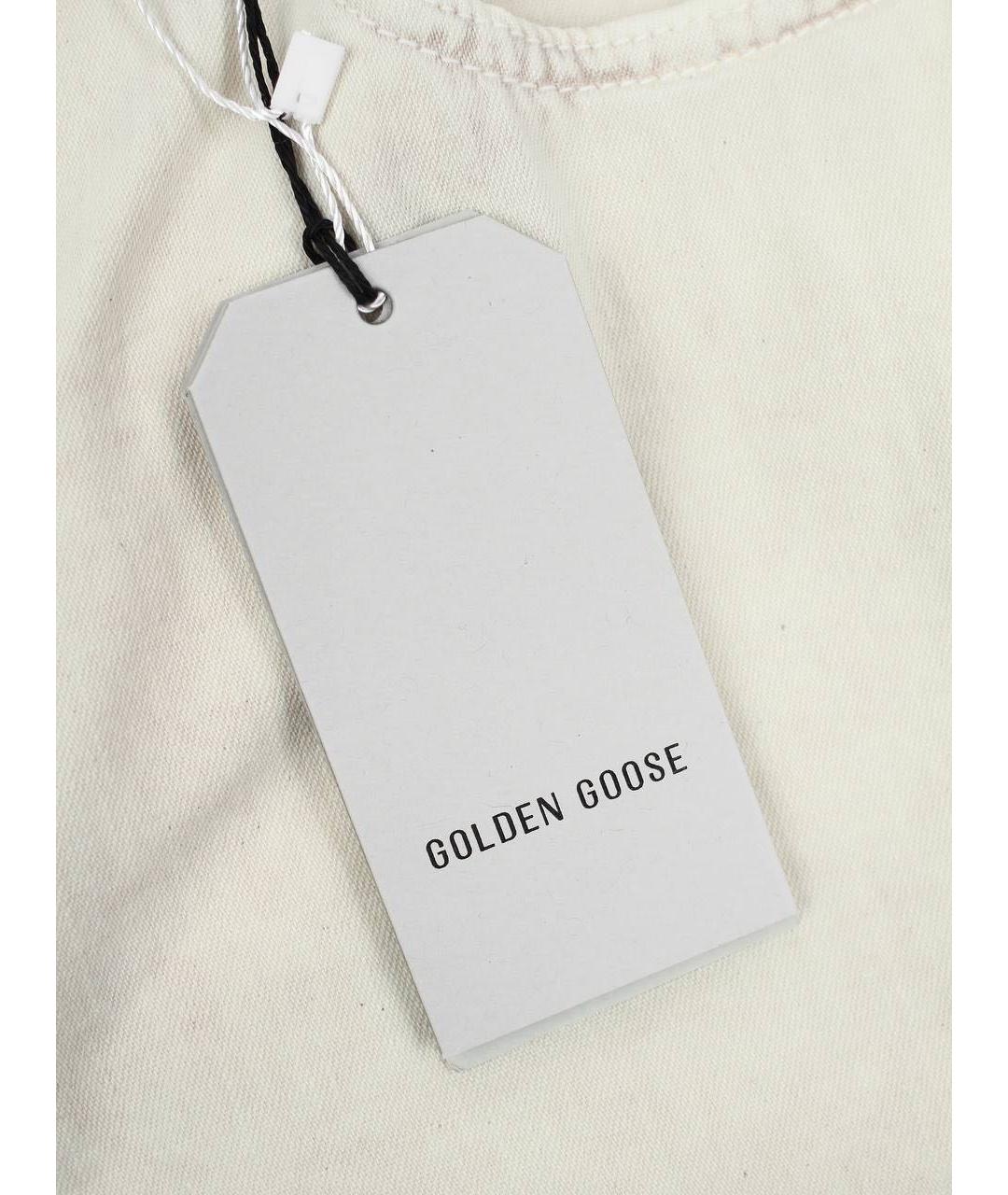 GOLDEN GOOSE DELUXE BRAND Бежевые хлопковые прямые джинсы, фото 7