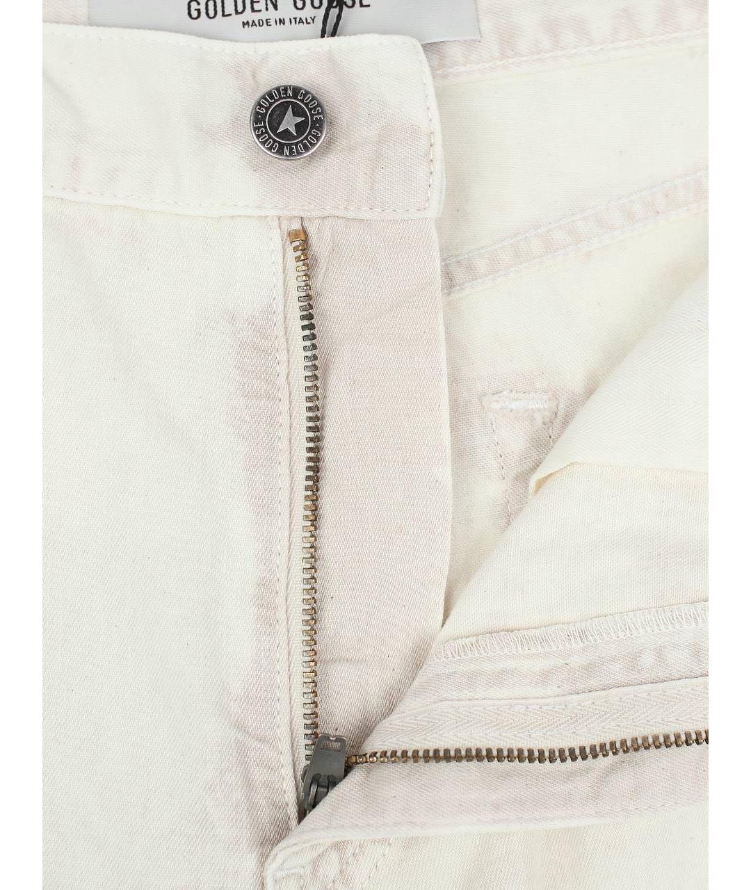 GOLDEN GOOSE DELUXE BRAND Бежевые хлопковые прямые джинсы, фото 5