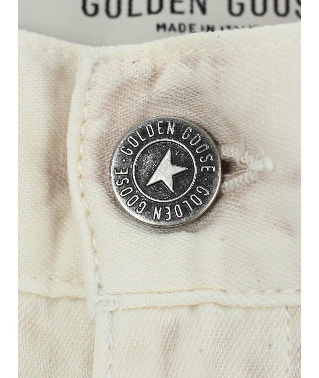 GOLDEN GOOSE DELUXE BRAND Бежевые хлопковые прямые джинсы, фото 4