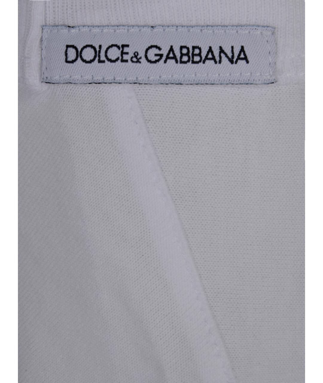 DOLCE&GABBANA Белая хлопковая футболка, фото 3