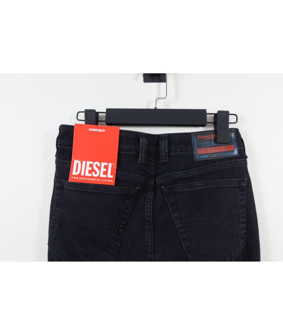 DIESEL Черные хлопковые прямые джинсы, фото 5