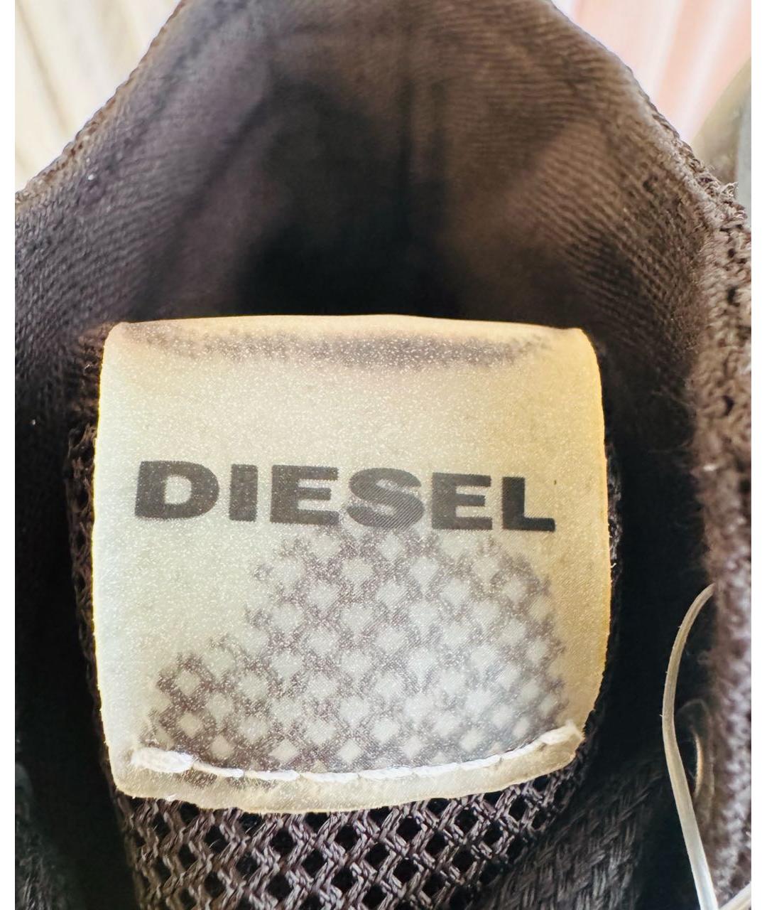 DIESEL Черные текстильные высокие кроссовки / кеды, фото 7