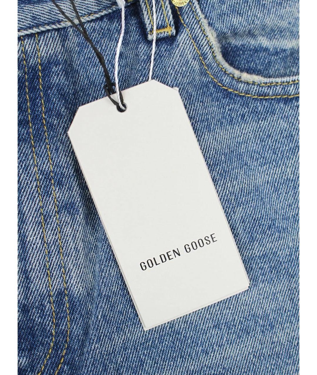 GOLDEN GOOSE DELUXE BRAND Синие хлопковые прямые джинсы, фото 4