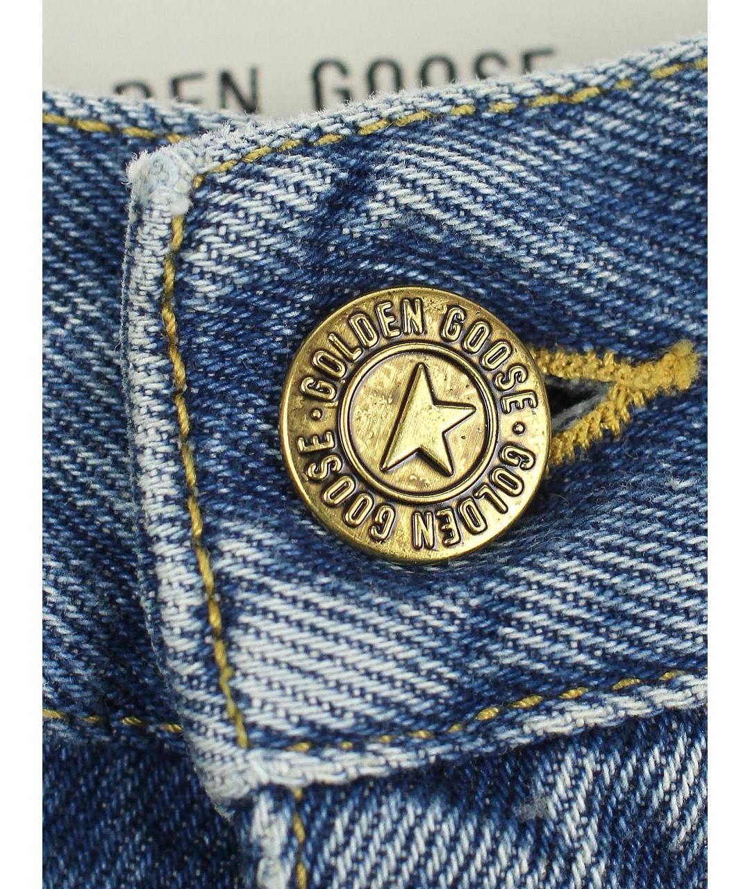 GOLDEN GOOSE DELUXE BRAND Синие хлопковые прямые джинсы, фото 5