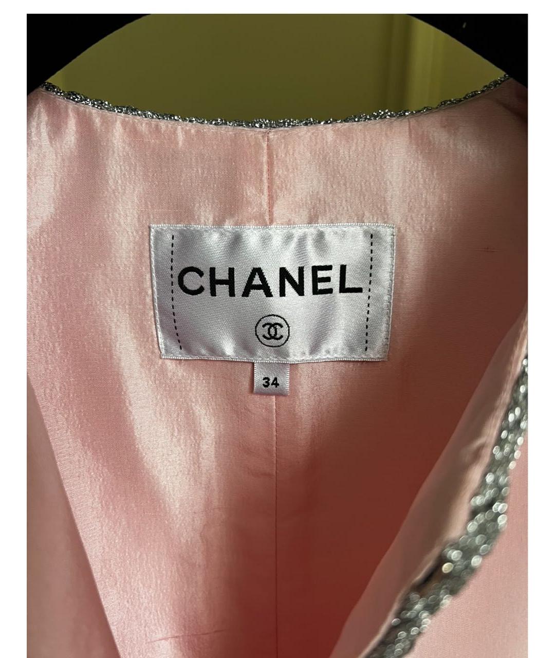 CHANEL Розовый шелковый жакет/пиджак, фото 6