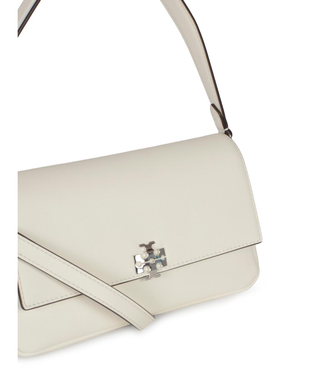 TORY BURCH Белая кожаная сумка через плечо, фото 4