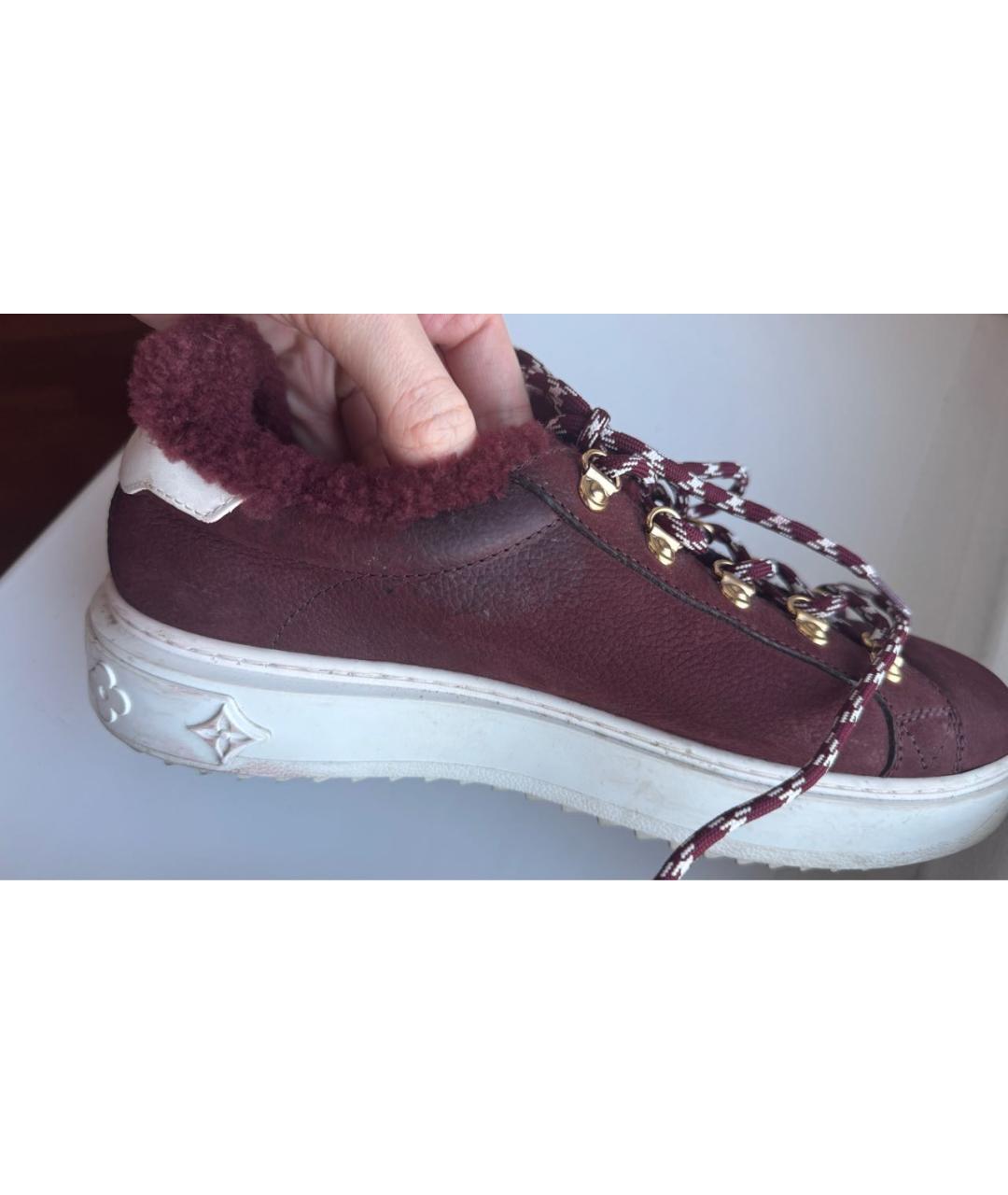 LOUIS VUITTON Бордовые текстильные кеды, фото 6