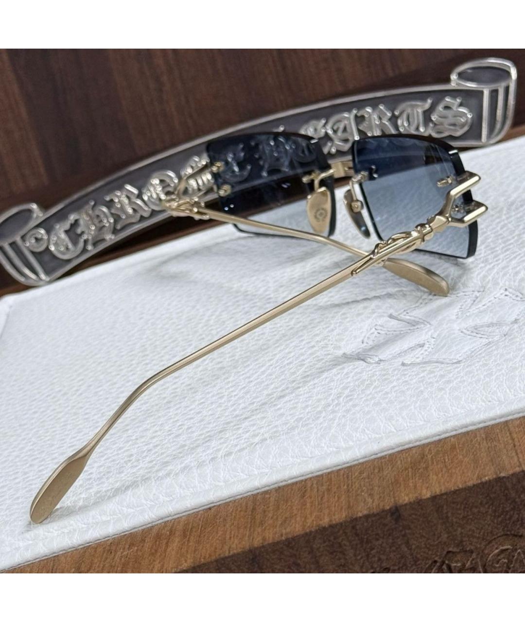 CHROME HEARTS Золотые металлические солнцезащитные очки, фото 5