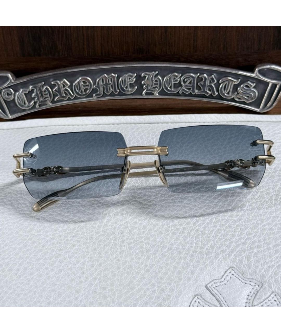 CHROME HEARTS Золотые металлические солнцезащитные очки, фото 2