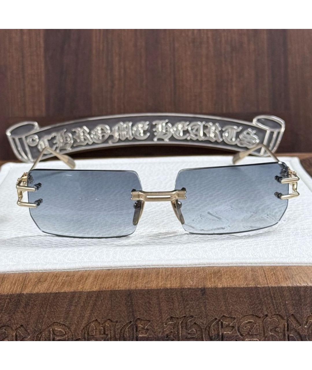 CHROME HEARTS Золотые металлические солнцезащитные очки, фото 7
