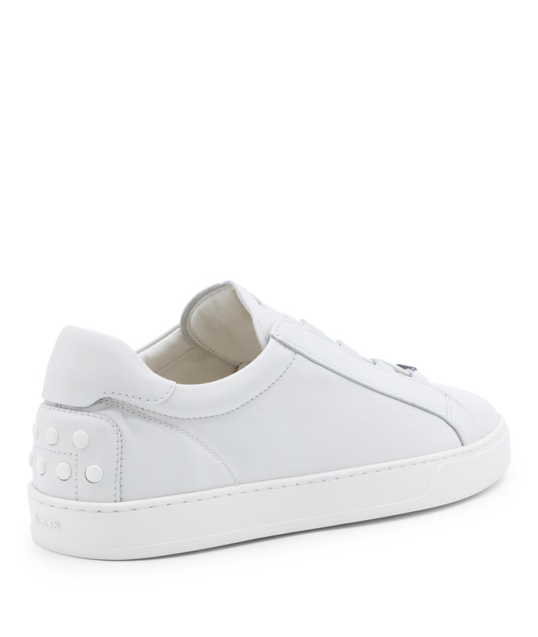 TOD'S Белые кожаные низкие кроссовки / кеды, фото 3