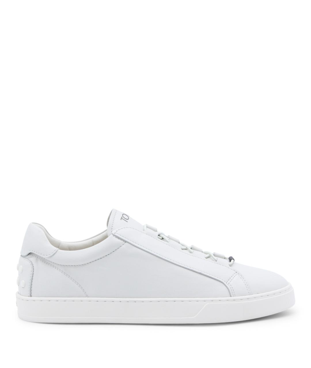 TOD'S Белые кожаные низкие кроссовки / кеды, фото 1