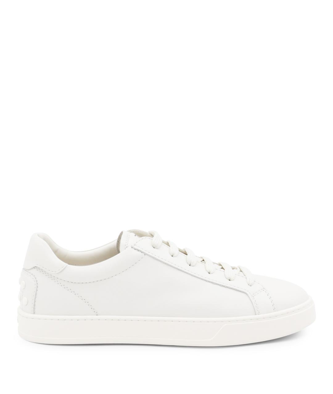 TOD'S Белые кожаные низкие кроссовки / кеды, фото 1