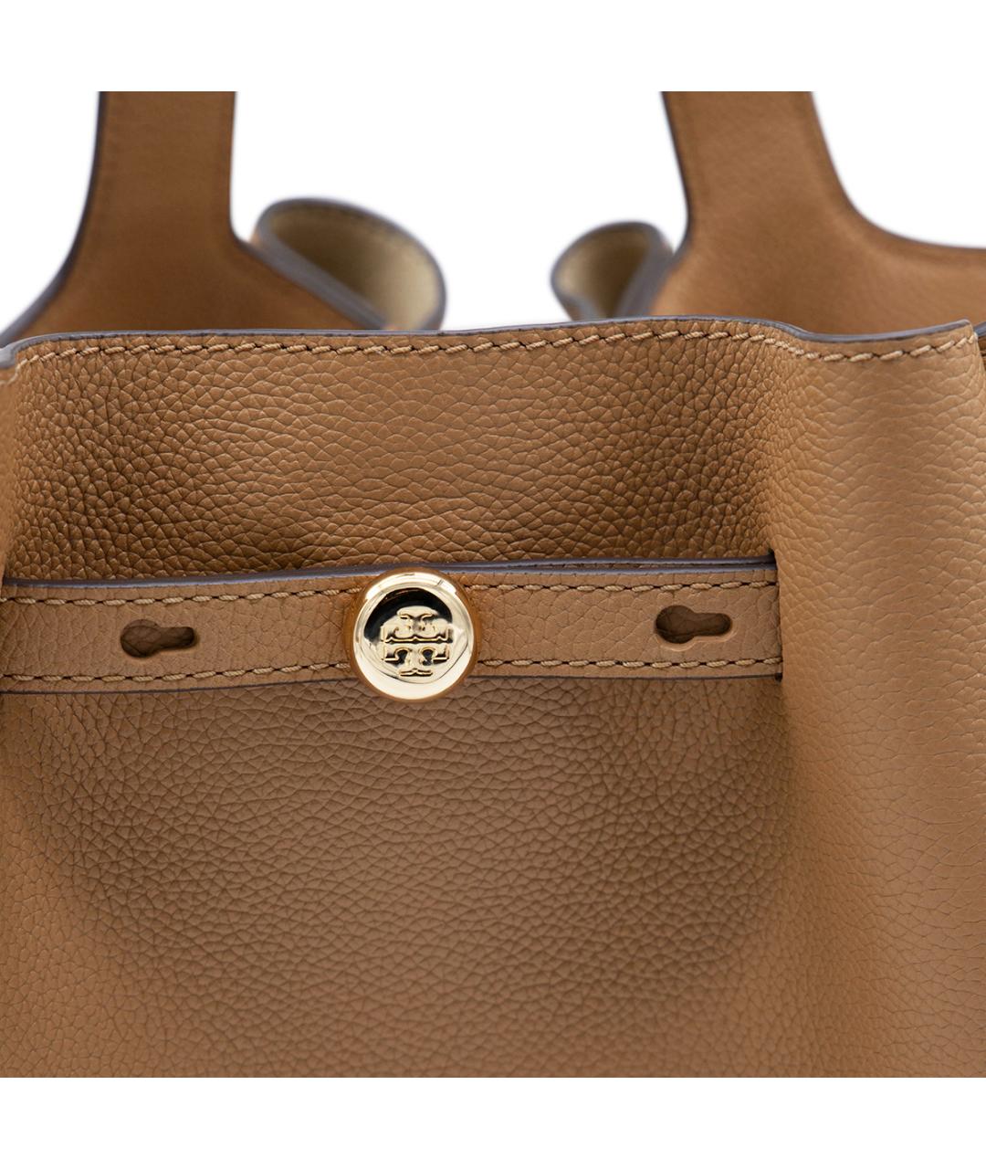 TORY BURCH Коричневая кожаная сумка тоут, фото 4