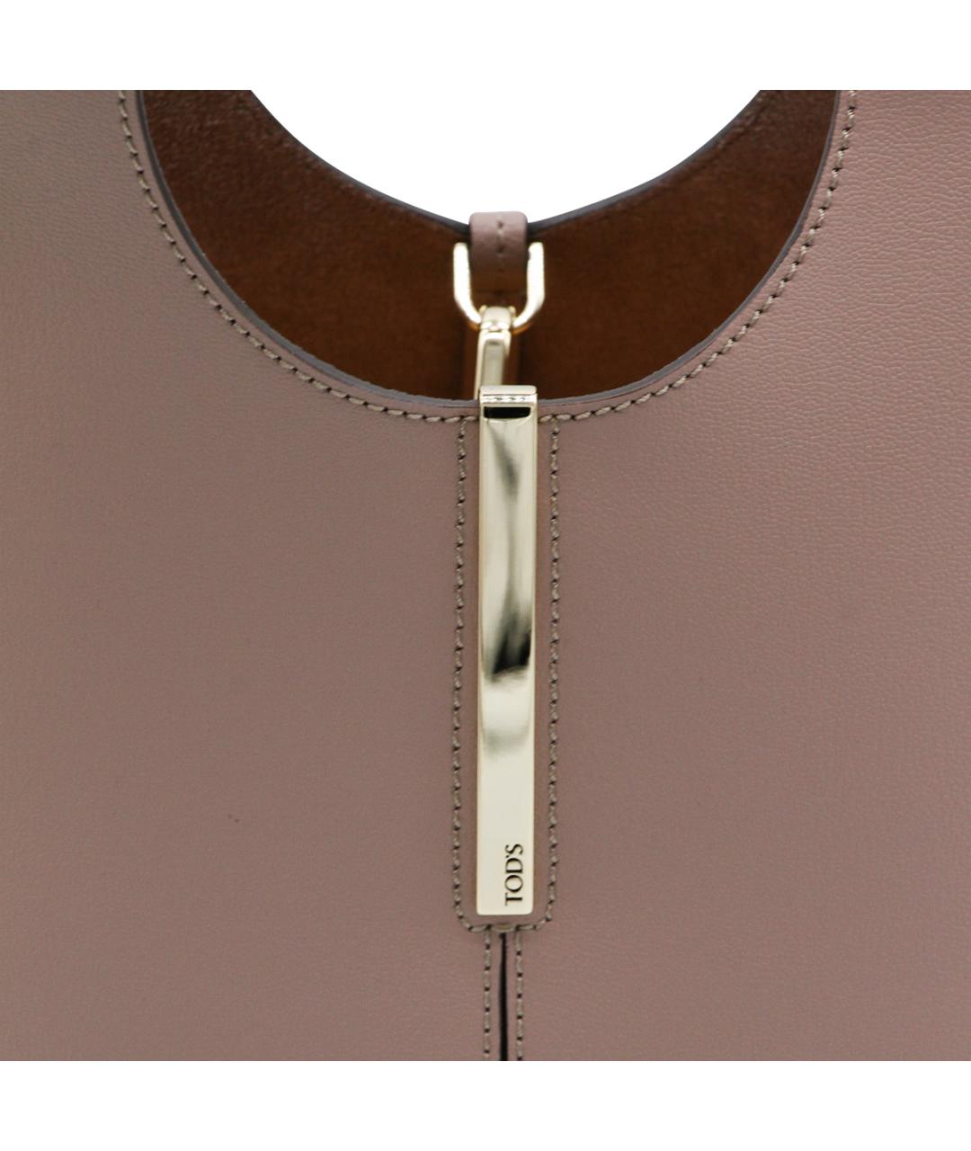 TOD'S Розовая кожаная сумка тоут, фото 4
