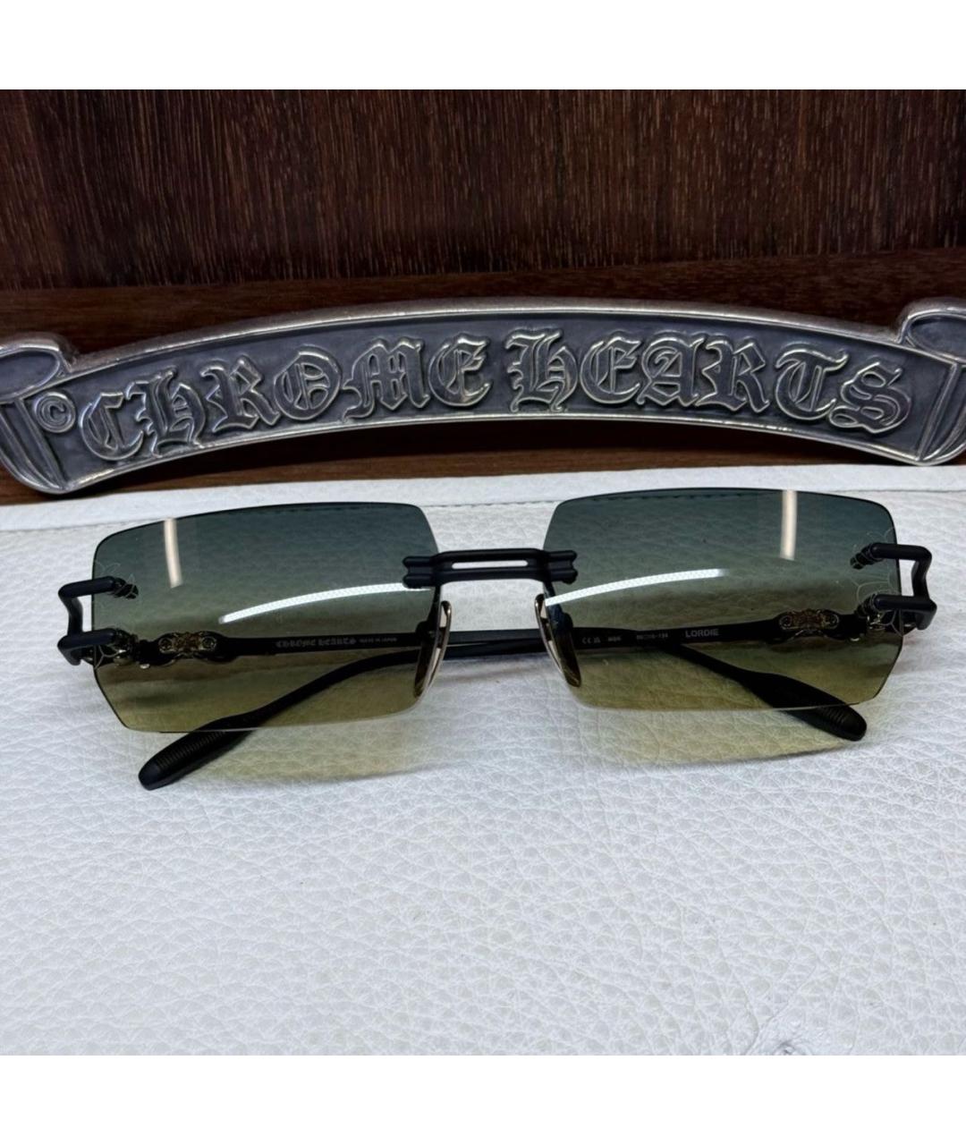 CHROME HEARTS Черные металлические солнцезащитные очки, фото 2