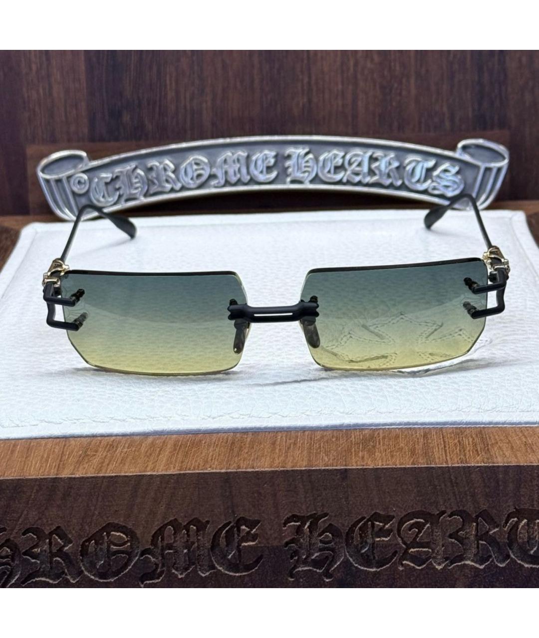 CHROME HEARTS Черные металлические солнцезащитные очки, фото 6