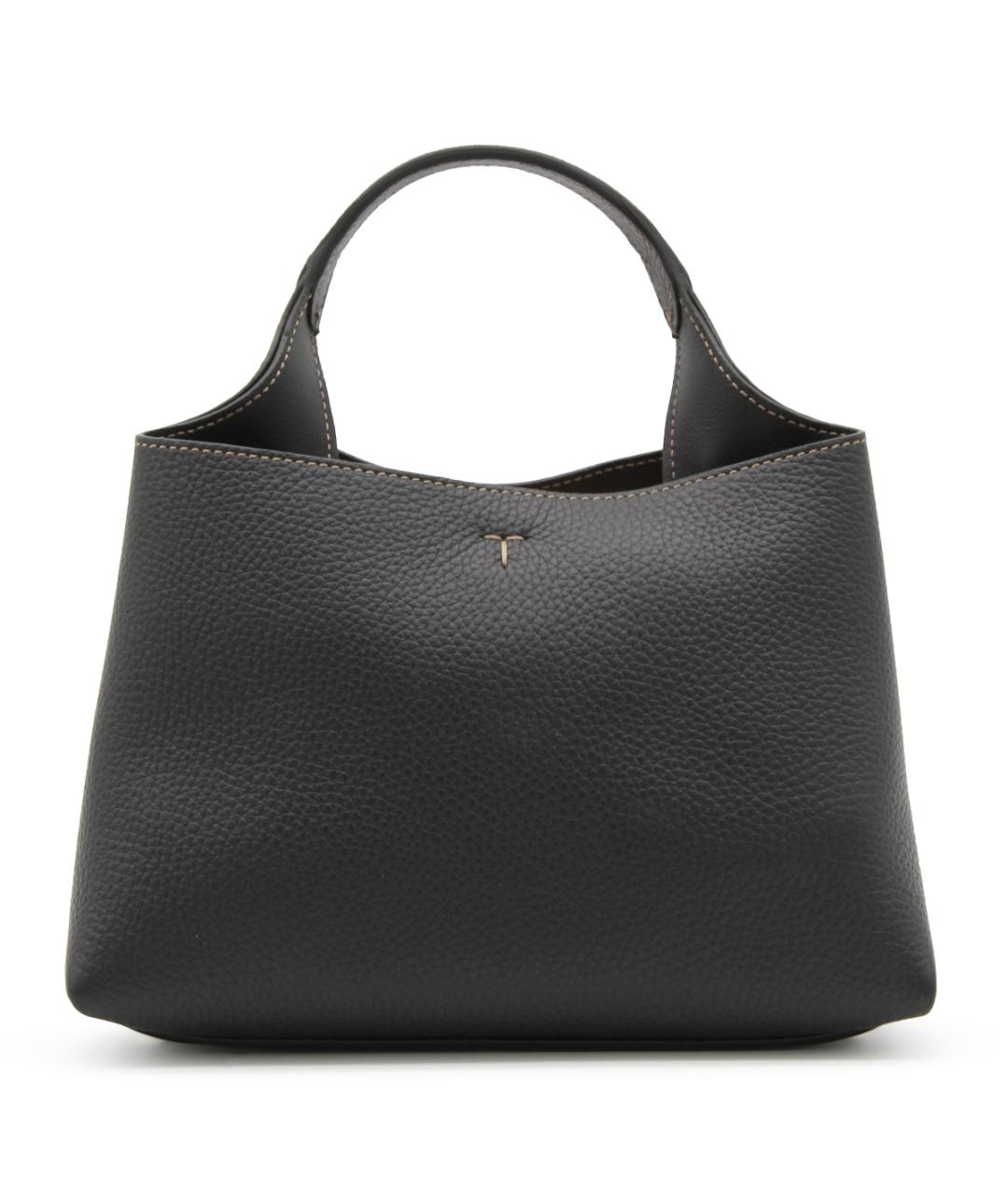 TOD'S Черная кожаная сумка тоут, фото 3