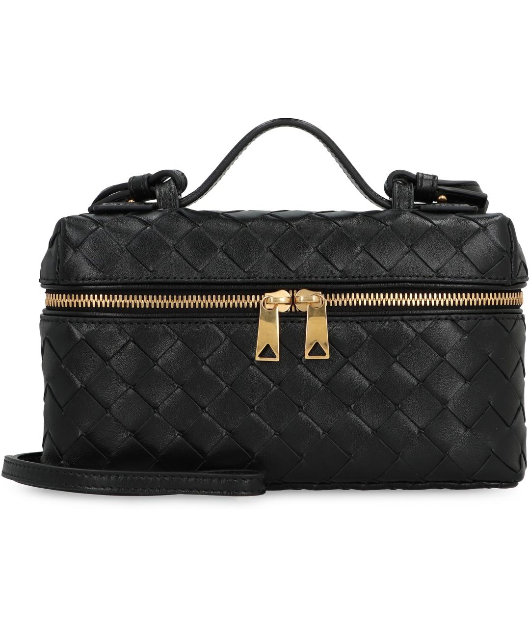 BOTTEGA VENETA Черная кожаная сумка через плечо, фото 1
