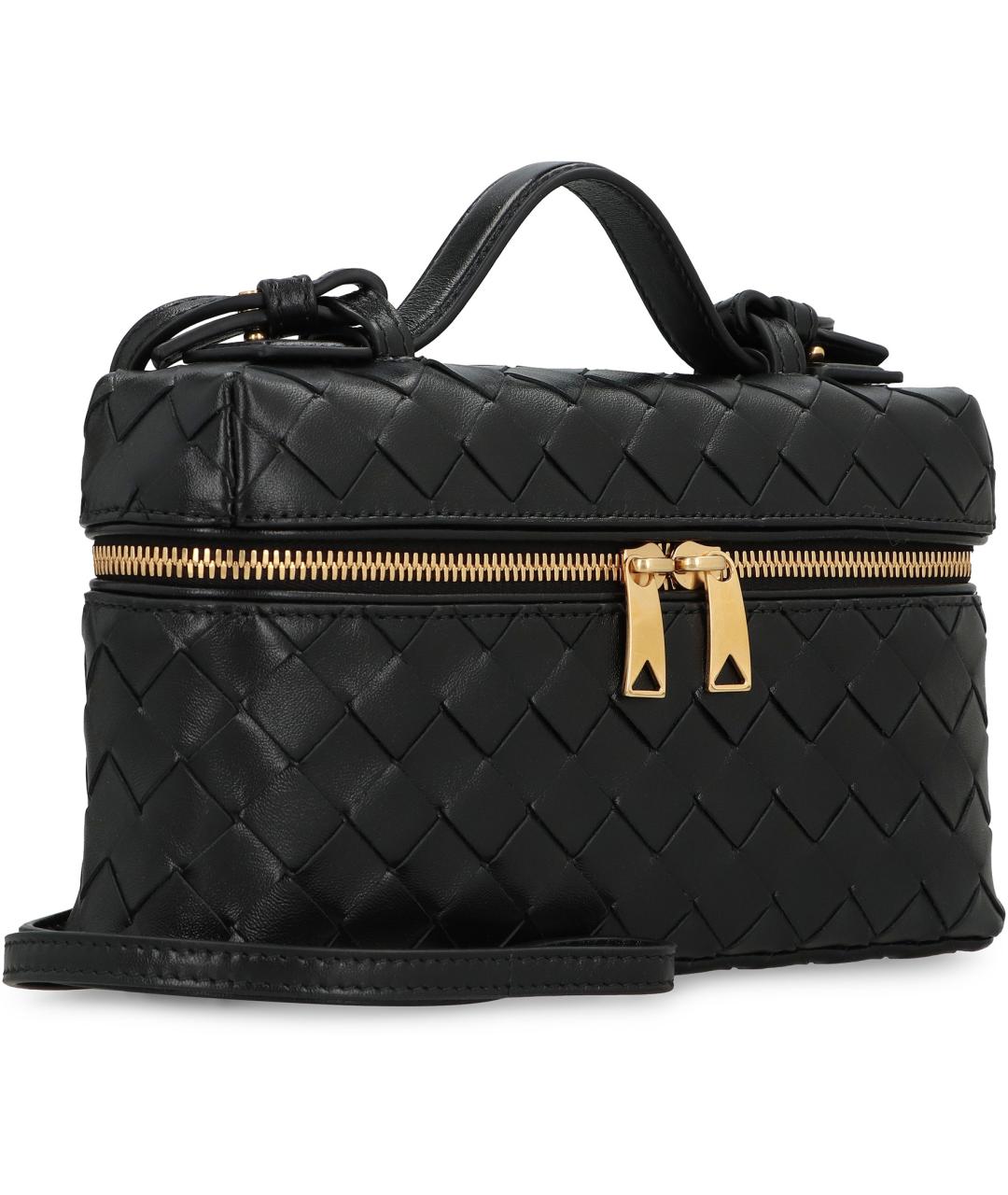BOTTEGA VENETA Черная кожаная сумка через плечо, фото 2