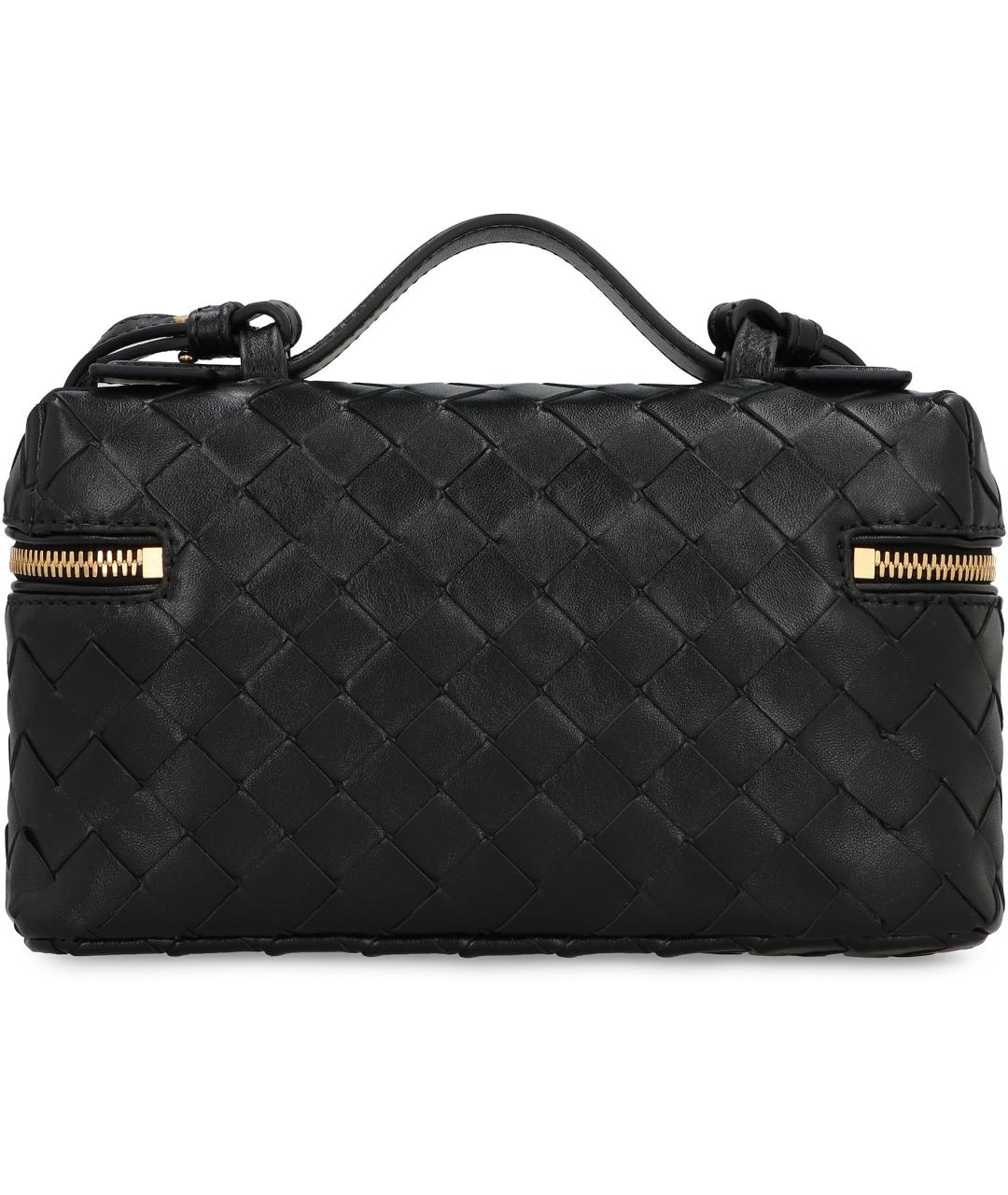 BOTTEGA VENETA Черная кожаная сумка через плечо, фото 3