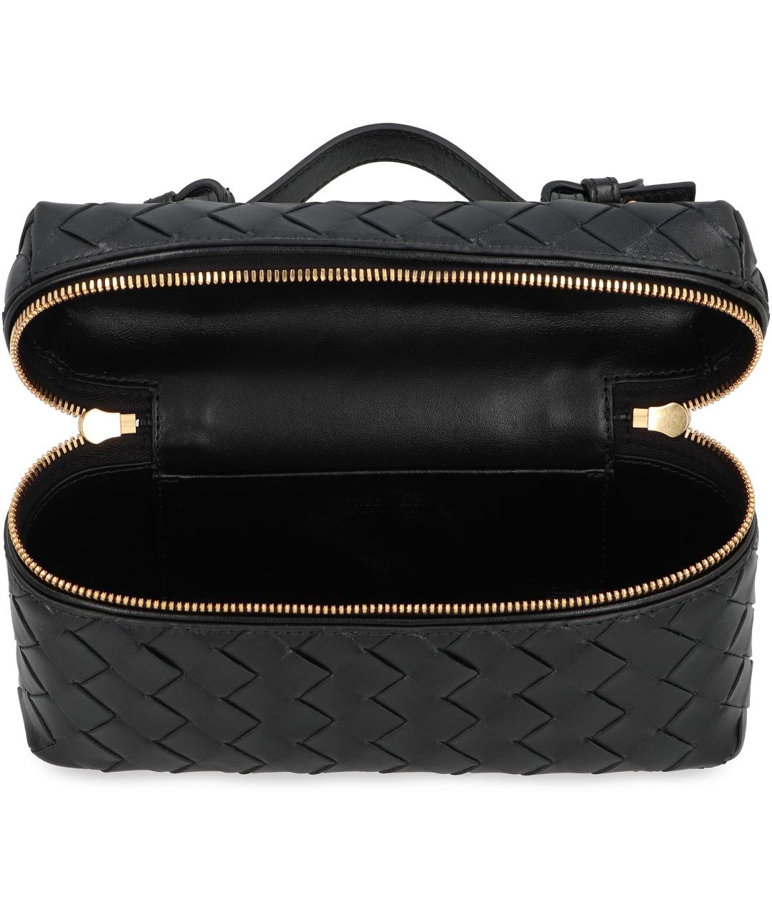 BOTTEGA VENETA Черная кожаная сумка через плечо, фото 4