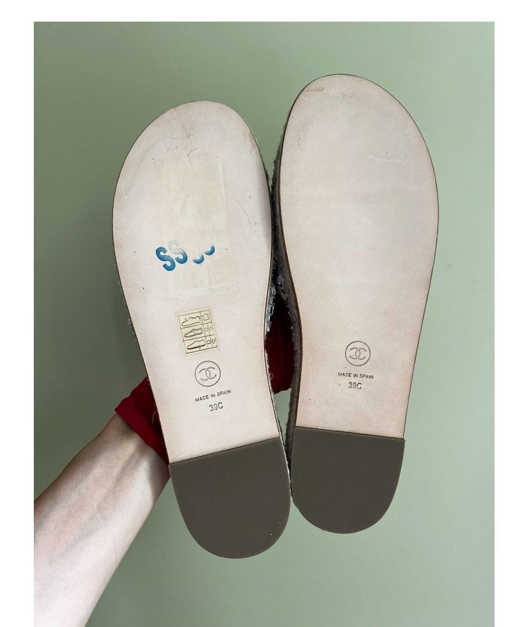 CHANEL Кожаные шлепанцы, фото 4