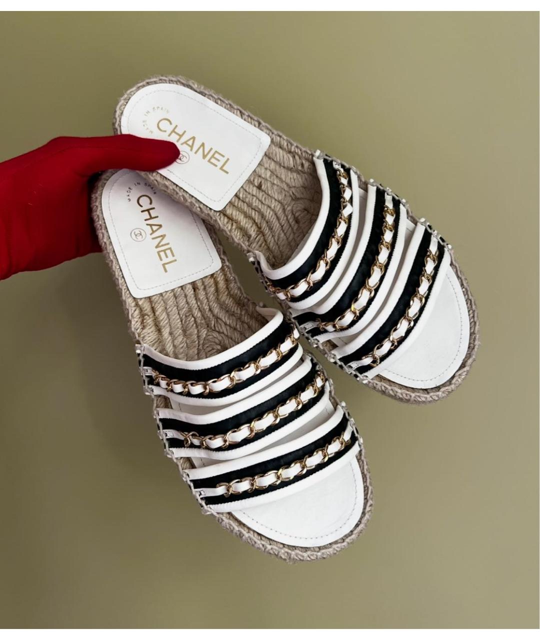 CHANEL Кожаные шлепанцы, фото 2