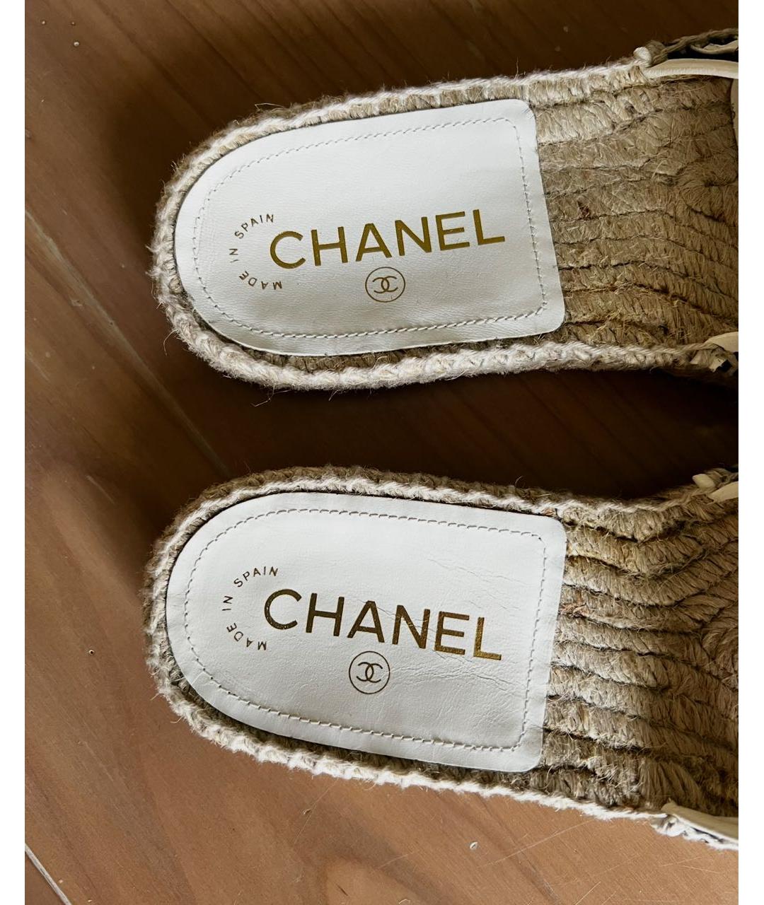 CHANEL Кожаные шлепанцы, фото 6