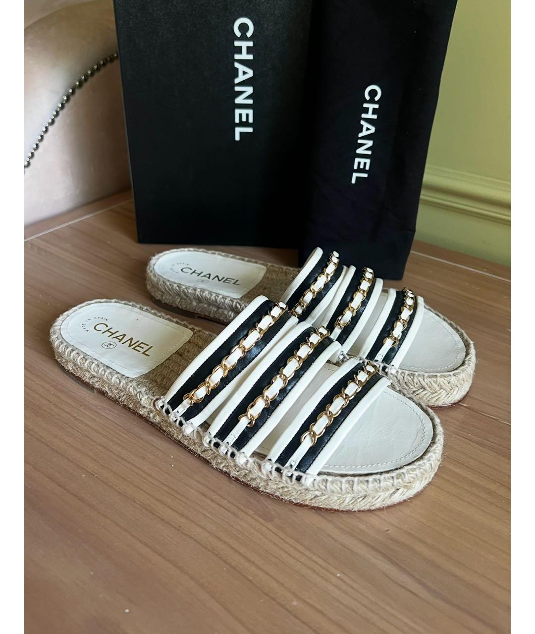 CHANEL Кожаные шлепанцы, фото 9