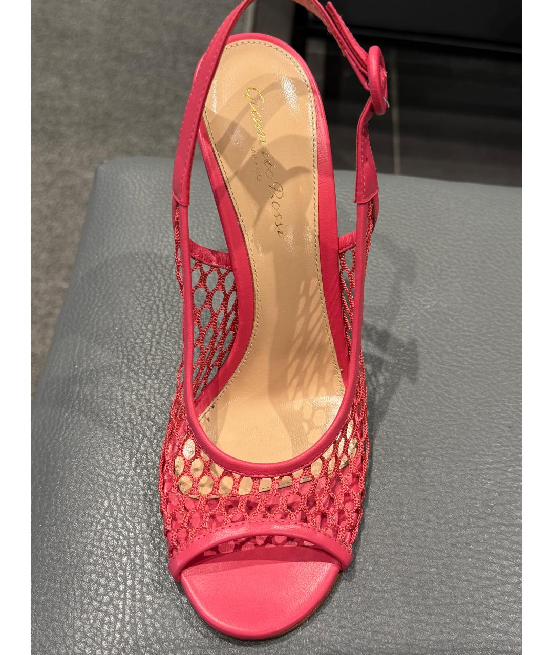 GIANVITO ROSSI Розовые кожаные босоножки, фото 2