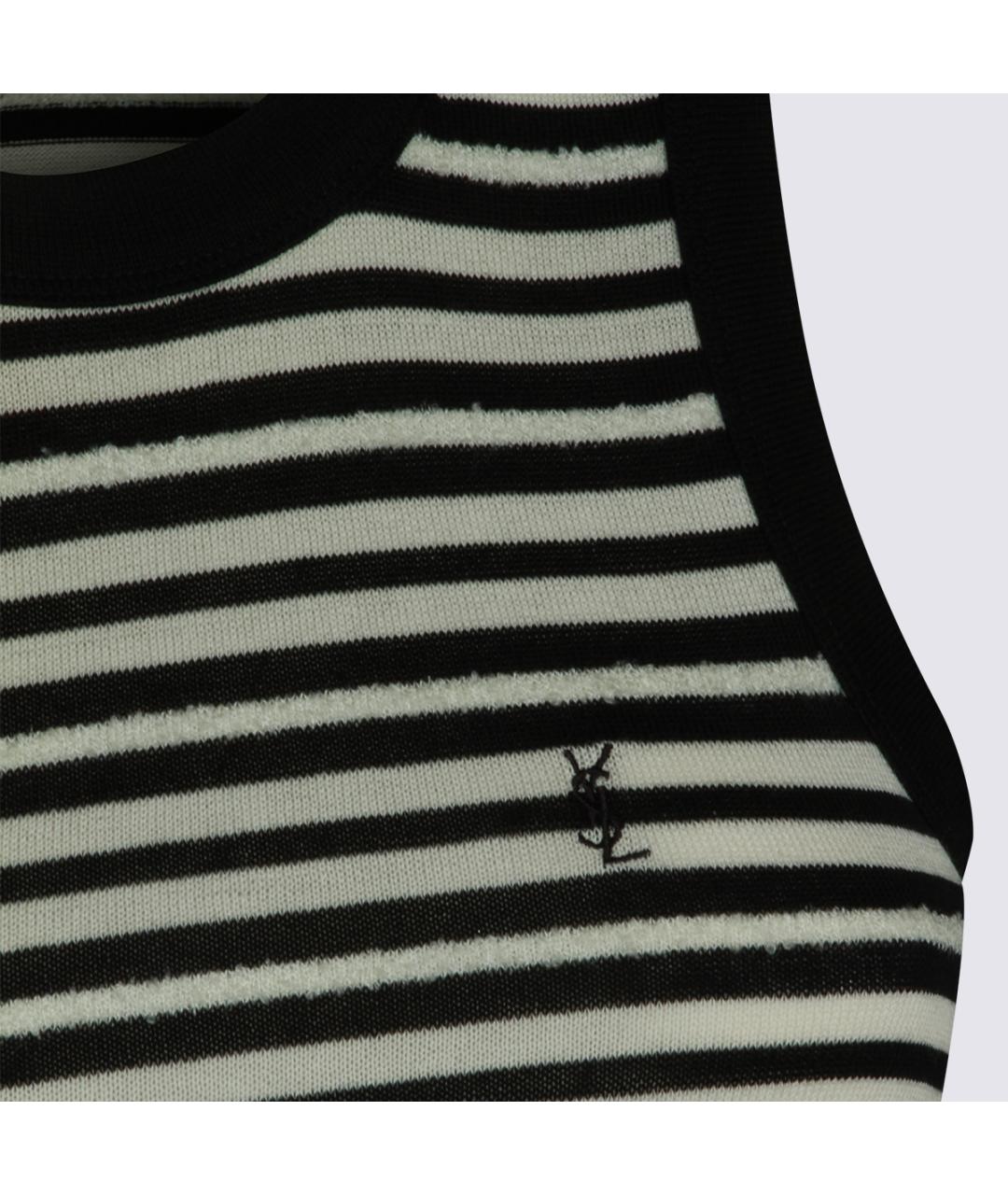 SAINT LAURENT Черная хлопковая майка, фото 3