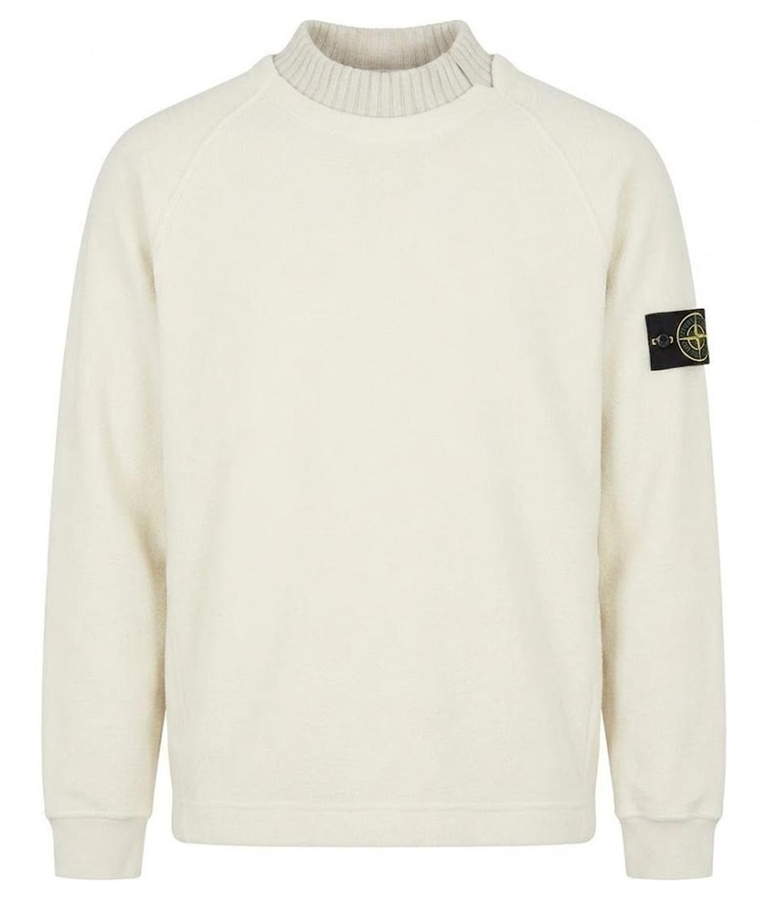 STONE ISLAND Бежевый хлопковый джемпер / свитер, фото 1