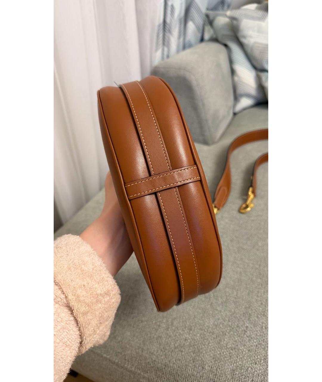 CELINE Коричневая кожаная сумка через плечо, фото 4