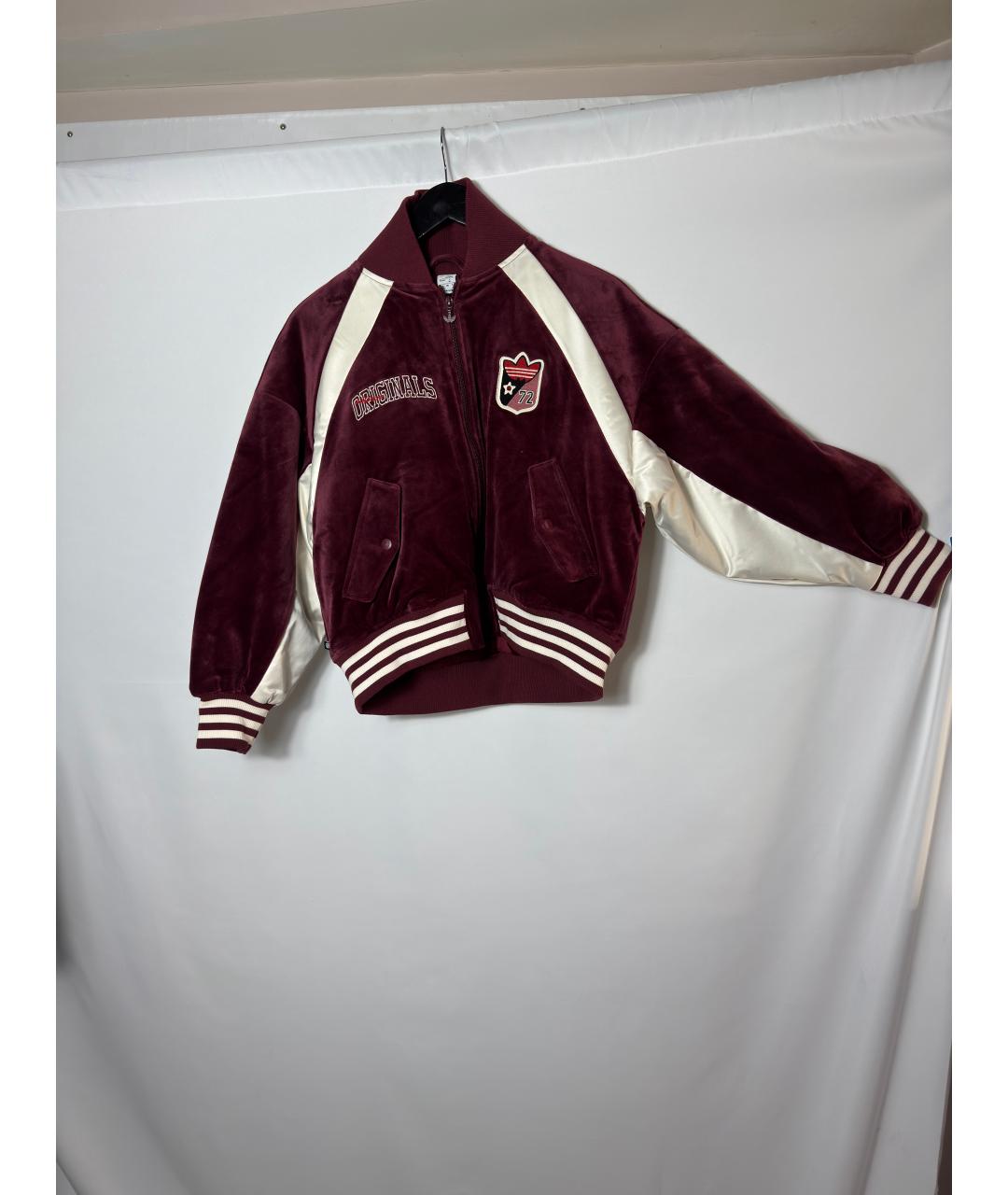 ADIDAS Бордовая бархатная куртка, фото 3