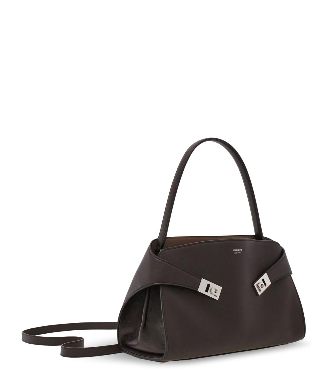 FERRAGAMO Коричневая кожаная сумка тоут, фото 3